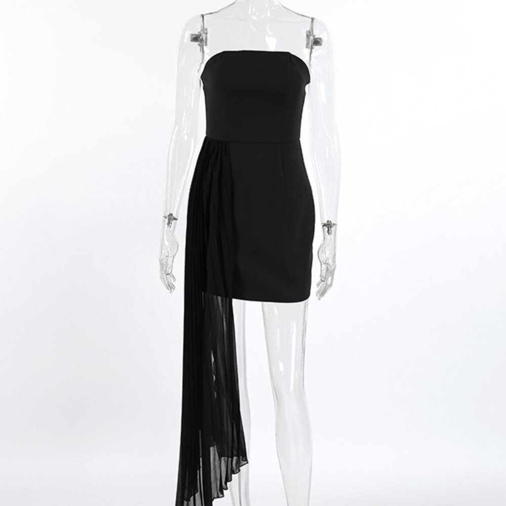 Pleated Detail Tube Mini Dress - Picture 7 of 14